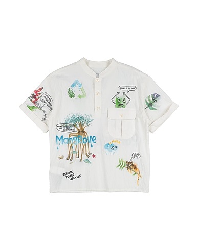 MYAR Patterned shirt White 86% Cotton, 12% Linen, 2% Elastane