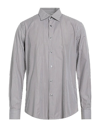 PAL ZILERI Striped shirt Dark brown 100% Cotton