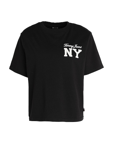 TOMMY JEANS T-shirt Black 100% Cotton
