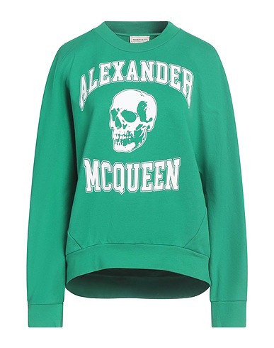 MCQUEEN Sweatshirt Green 100% Cotton, Elastane