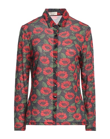 SIYU Camisas y blusas de flores Rojo 75% Lana, 25% Poliamida