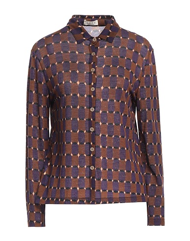 SIYU Patterned shirts & blouses Dark brown 75% Wool, 25% Polyamide