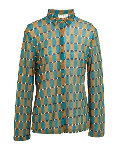 SIYU Patterned shirts & blouses Deep teal 75% Wool, 25% Polyamide