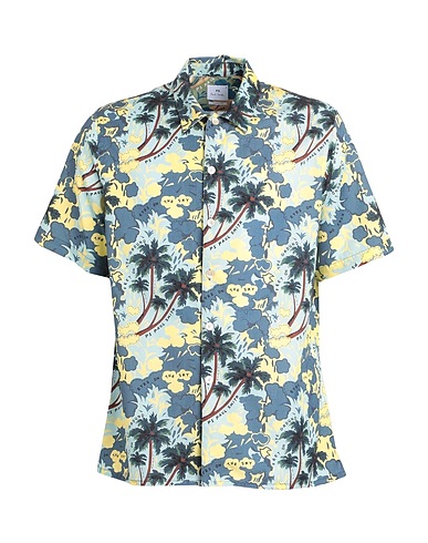 PS PAUL SMITH Patterned shirt Slate blue 70% Lyocell, 30% Cotton