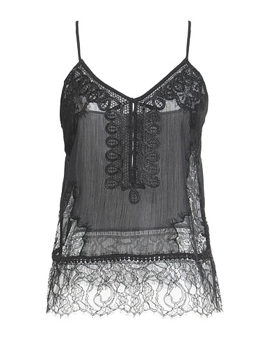 PINKO UNIQUENESS Camisole Black 100% Polyester, Polyamide, Cotton