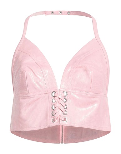 ROTATE BIRGER CHRISTENSEN Top Pink 100% Viscose, Polyurethane coated