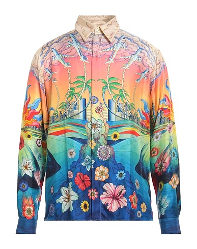 CASABLANCA Patterned shirt Blue 100% Silk