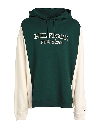 TOMMY HILFIGER Hooded sweatshirt Dark green 100% Cotton