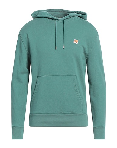 MAISON KITSUNÉ Hooded track jacket  Sage green 100% Cotton