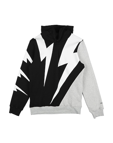 NEIL BARRETT Hooded track jacket  Black 100% Cotton