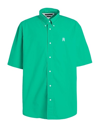 TOMMY HILFIGER Solid colour shirt Emerald green 100% Cotton