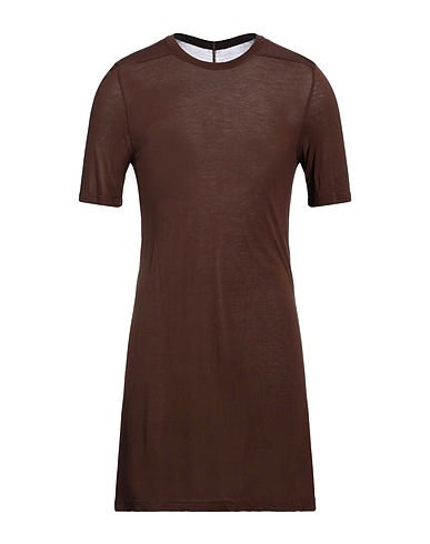 RICK OWENS Basic T-shirt TESTA DI MORO 88% Viscose, 12% Silk