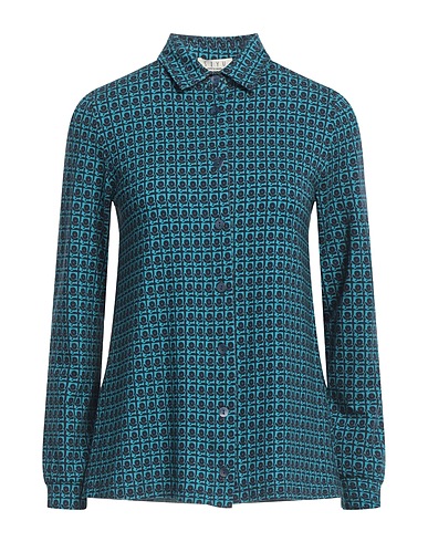 SIYU Floral shirts & blouses Turquoise 95% Viscose, 5% Elastane