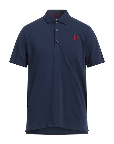 TRUE RELIGION Polo shirt Navy blue 95% Cotton, 5% Elastane