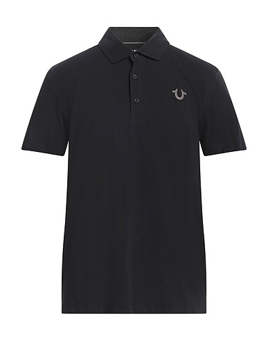 TRUE RELIGION Polo shirt Black 95% Cotton, 5% Elastane