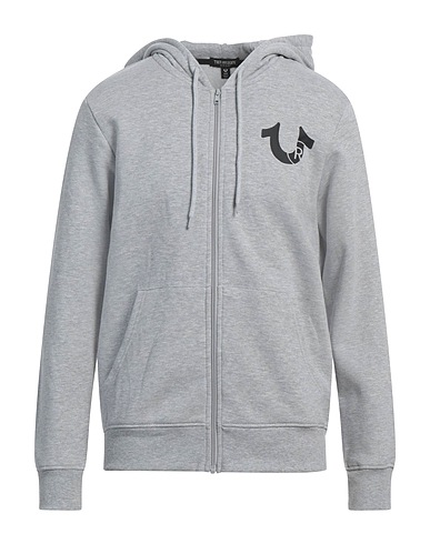 TRUE RELIGION Hooded track jacket  Light grey 60% Cotton, 40% Polyester