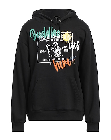 TRUE RELIGION Hooded track jacket  Black 60% Cotton, 40% Polyester