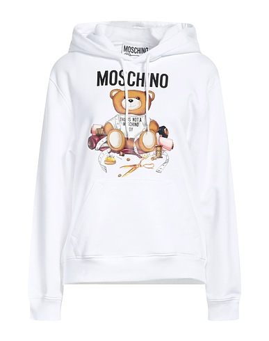 MOSCHINO Hooded track jacket  White 100% Cotton