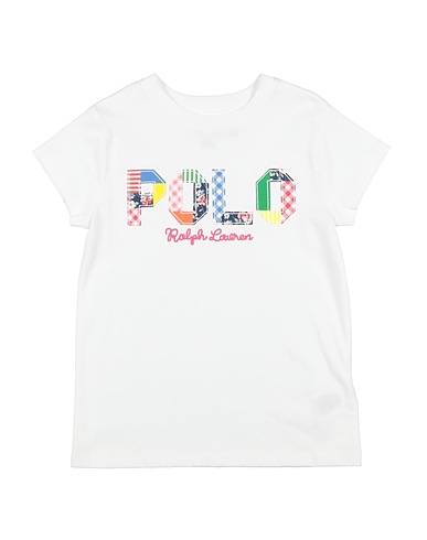 POLO RALPH LAUREN T-shirt Mixed-Logo Cotton Jersey Tee
 White 100% Cotton