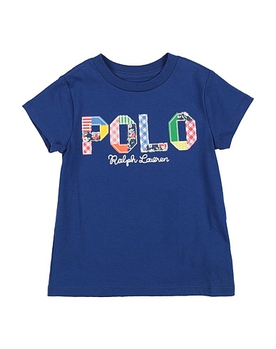 POLO RALPH LAUREN T-shirt Mixed-Logo Cotton Jersey Tee
 Blu 100% Cotone
