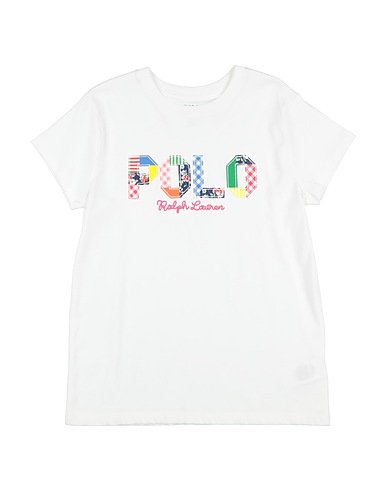 POLO RALPH LAUREN T-shirt Mixed-Logo Cotton Jersey Tee
 White 100% Cotton