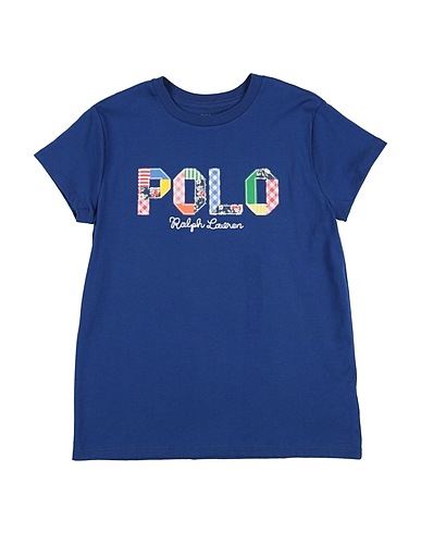 POLO RALPH LAUREN T-Shirt Mixed-Logo Cotton Jersey Tee
 Blau 100% Baumwolle