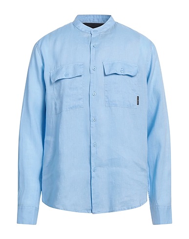 JOHN RICHMOND Linen shirt Sky blue 100% Linen