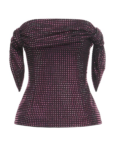 THE ATTICO Top Black 68% Rayon, 27% Polyamide, 5% Elastane, Silicone, Aluminium