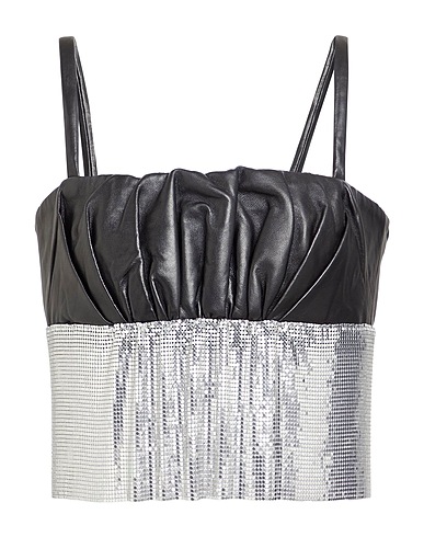 RABANNE Top Black 100% Lambswool, Aluminium