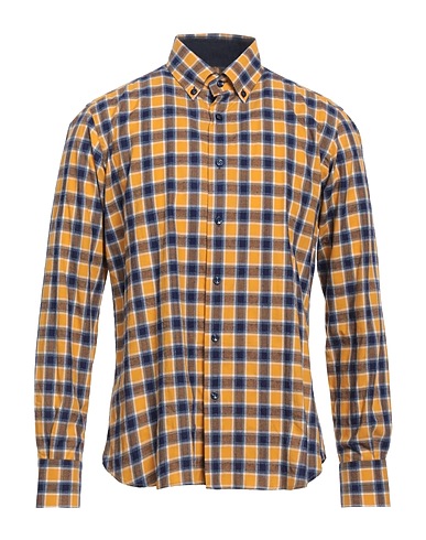 BOTTEGA ARTIGIANA Checked shirt Yellow 98% Cotton, 2% Polyamide