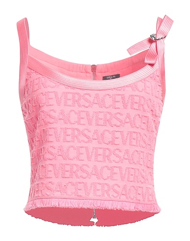 VERSACE Top Pink 100% Cotton, Silk