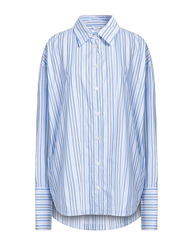 PACIOTTI Striped shirt Light blue 100% Cotton