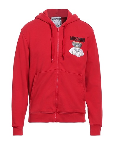 MOSCHINO Hooded track jacket  Red 100% Cotton