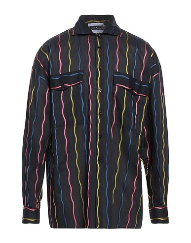 MOSCHINO Striped shirt Black 59% Cotton, 27% Polyamide, 14% Polyester