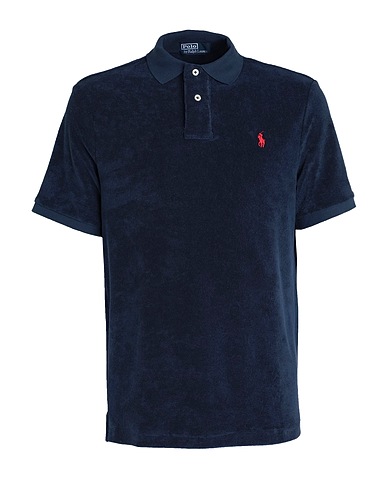POLO RALPH LAUREN Polo shirt Navy blue 88% Cotton, 12% Recycled polyester