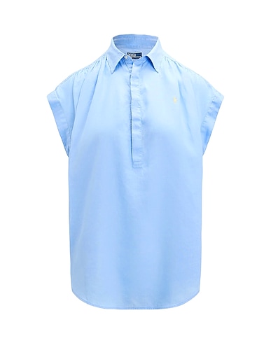 POLO RALPH LAUREN Top BLU CHIARO 100% Linen
