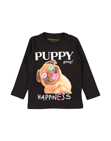 HAPPINESS T-shirt Black 100% Cotton