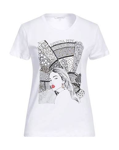 PATRIZIA PEPE T-shirt Bianco 100% Cotone, Poliestere