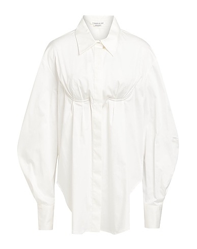 ALESSANDRO VIGILANTE Solid colour shirts & blouses Off white 97% Cotton, 3% Elastane
