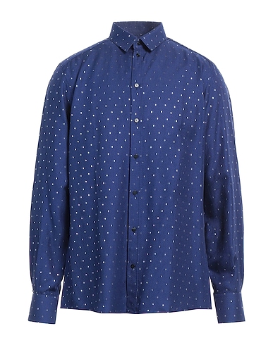 DOLCE&GABBANA Camicia fantasia Blu 99% Seta, 1% Metallo
