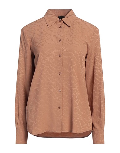 PINKO Chemises et chemisiers de couleur unie Marron clair 69% Acétate, 31% Soie