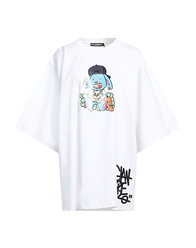 DOLCE&GABBANA T-shirt Bianco 59% Cotone, 38% Poliammide, 3% Elastan, Poliuretano