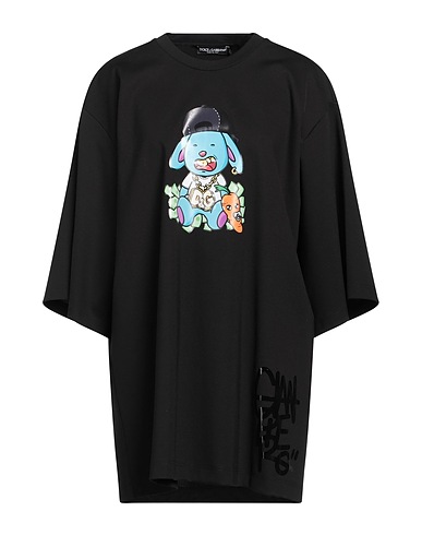 DOLCE&GABBANA T-shirt Nero 59% Cotone, 38% Poliammide, 3% Elastan, Poliuretano