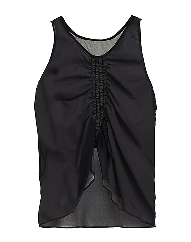 DION LEE Top Black 95% Silk, 5% Elastane, Rayon, Nylon