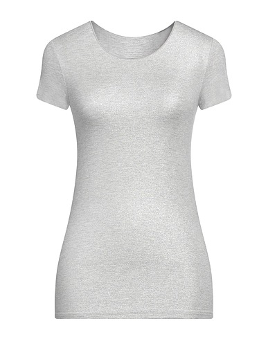 MAJESTIC FILATURES Basic T-Shirt Light grey 94% Viscose, 6% Elastane