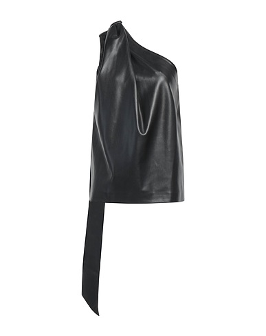 STELLA McCARTNEY One-shoulder top Black 100% Polyester, Polyurethane