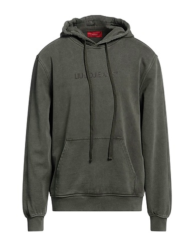 LIU •JO MAN Hooded sweatshirt Military green 100% Cotton