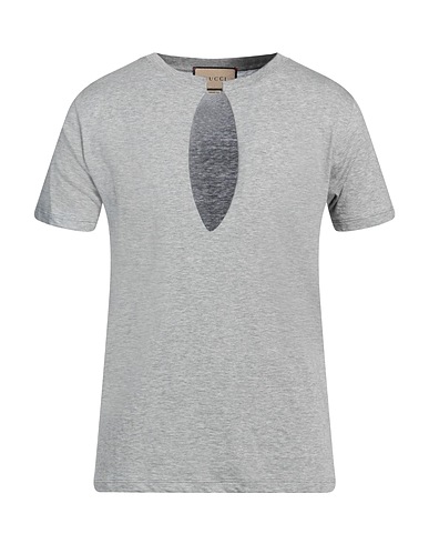 GUCCI Basic T-Shirt Light grey 100% Cotton