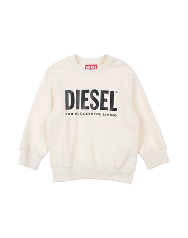 DIESEL Sweat-shirt Blanc cassé 100% Coton, Élasthanne