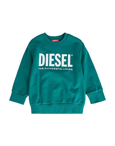 DIESEL Felpa Verde smeraldo 100% Cotone, Elastan